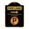 Signmission Fire Lane No Parking W/ No Parking & Right Arrow Heavy-Gauge Alum Sign, 18" x 24", BG-1824-24011 A-DES-BG-1824-24011 - alternate 1